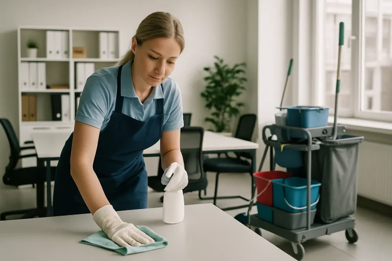 Une équipe de nettoyage à Mertzwiller nettoyant un appartement avec des équipements appropriés.