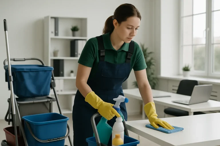 Agents de nettoyage à Marckolsheim nettoyant un appartement avec équipement professionnel.