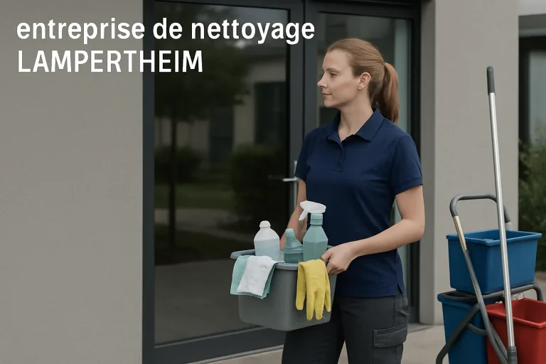 Travailleurs d'une entreprise de nettoyage nettoyant un bureau à Lampertheim.