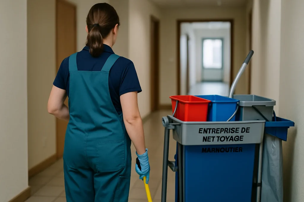 Bureau bien entretenu à Marmoutier, montrant l'importance d'un bon choix d'entreprise de nettoyage.