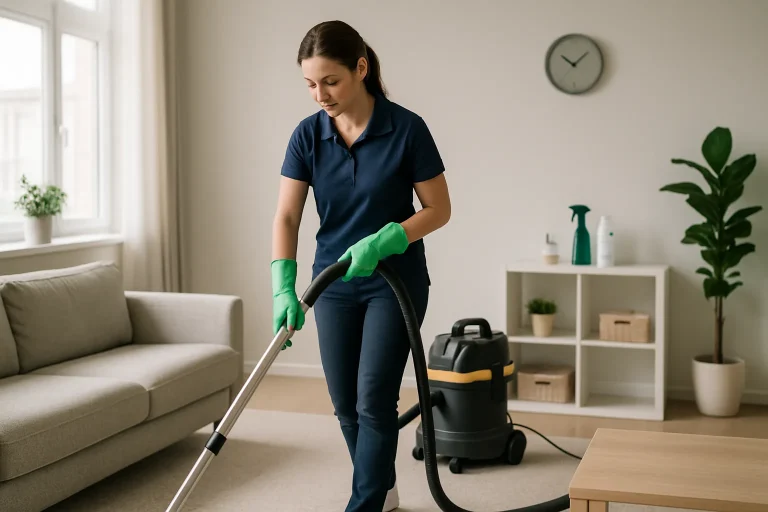 Équipe de nettoyage effectuant des travaux dans un appartement à Truchtersheim.
