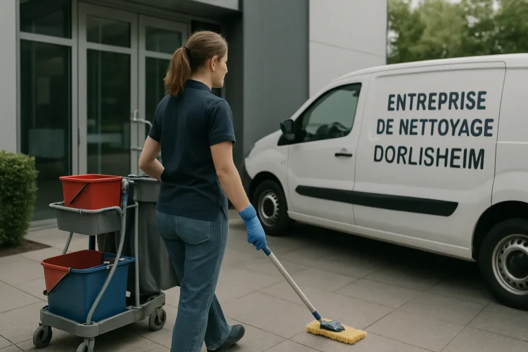 Professionnels du nettoyage en action dans un appartement de Dorlisheim.