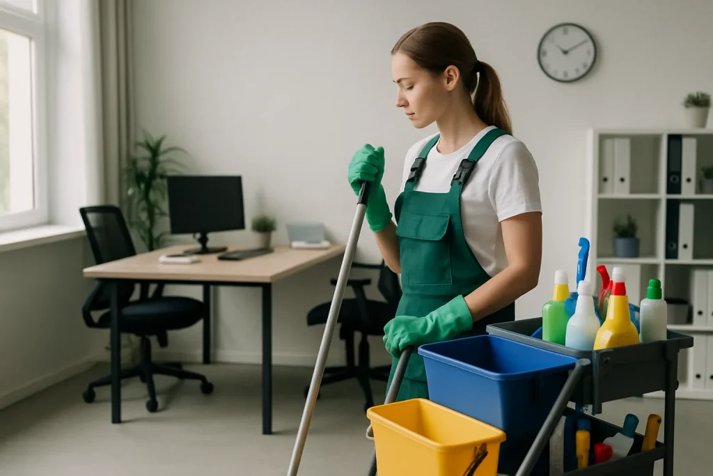 Équipe de nettoyage professionnelle effectuant un nettoyage dans un appartement à Eckbolsheim.