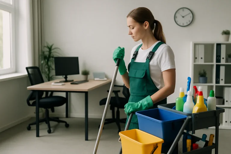 Équipe de nettoyage professionnelle effectuant un nettoyage dans un appartement à Eckbolsheim.