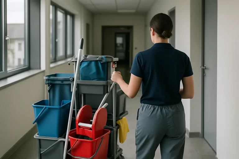 Équipe de nettoyage effectuant des tâches dans un appartement à DETTWILLER.